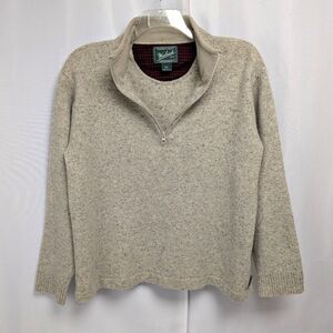 Woolrich 1/4 Zip Lambswool Sweater Pullover Men's Size XL Fisherman Hunting